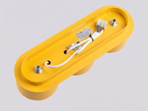 Miniaturka 37 - Trzypunktowy plafon Modessa 32,4 cm żółty – detal okablowania podstawy