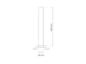 Miniaturka 1 - Rysunek techniczny uchwytu montażowego do lampy zewnętrznej o wysokości 490 mm i szerokości 48 mm