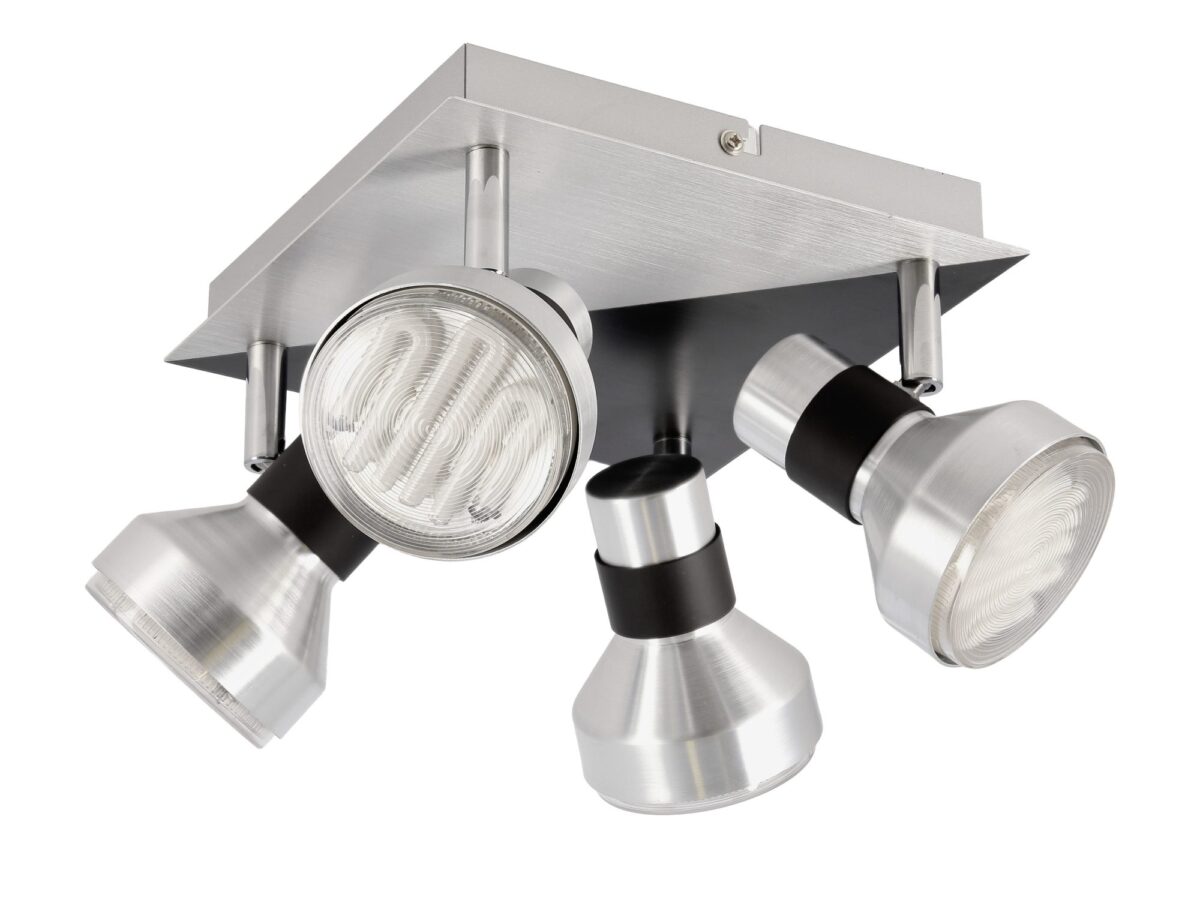 Plafon sufitowy Ulotora srebrno-czarny 4 × GX53 LED