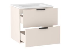 Miniaturka 4 - Umywalka ceramiczna 60 cm na otwartej szafce Tamira w kolorze Kaszmir