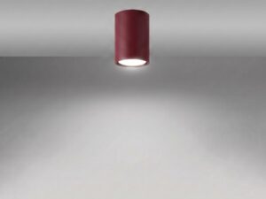 Miniaturka 32 - Unikalny plafon LUMEN 10 burgund z włączonym światłem