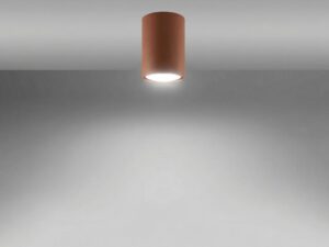 Miniaturka 20 - Unikalny plafon LUMEN 10 ochra czerwona z włączonym światłem