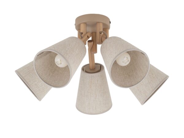 Lampa sufitowa Vaio w piaskowym beżu, pięć kloszy