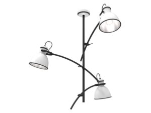 Miniaturka 4 - Lampa wisząca Veledira biało-czarna z trzema metalowymi kloszami E27