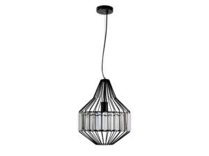 Miniaturka 2 - Lampa wisząca Velosela czarna z przezroczystymi kryształkami