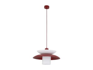 Miniaturka 8 - Lampa wisząca Verado bordowa ze szklanym kloszem