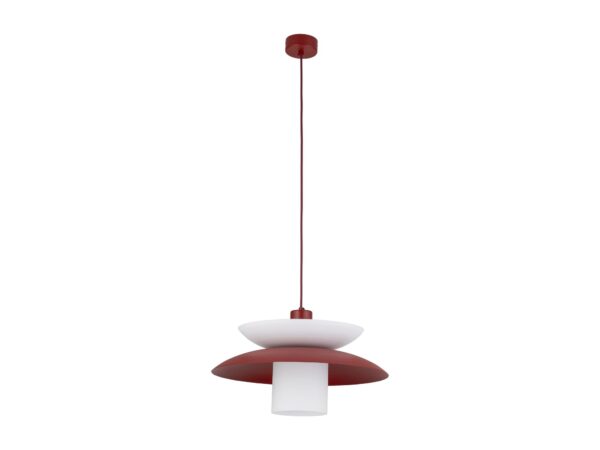 Lampa wisząca Verado bordowa ze szklanym kloszem