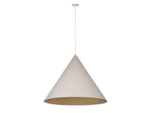 Miniaturka 7 - Lampa wisząca Vesuvio L 1XE27 beżowo-złota – pełny stożkowy klosz