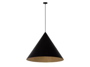 Miniaturka 1 - Lampa wisząca Vesuvio L 1XE27 czarno-złota – cały stożkowy klosz i rozeta