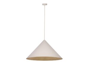 Miniaturka 7 - Lampa wisząca Vesuvio M 1XE27 beżowo-złota ze stożkowym kloszem