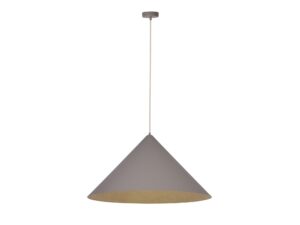 Miniaturka 5 - Lampa wisząca Vesuvio M 1XE27 taupe i złota, pełny stożkowy klosz
