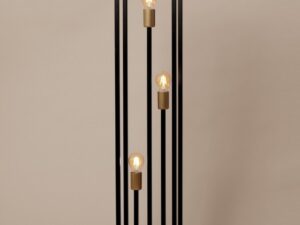 Miniaturka 1 - Vigo czarna lampa podłogowa z trzema świecącymi punktami