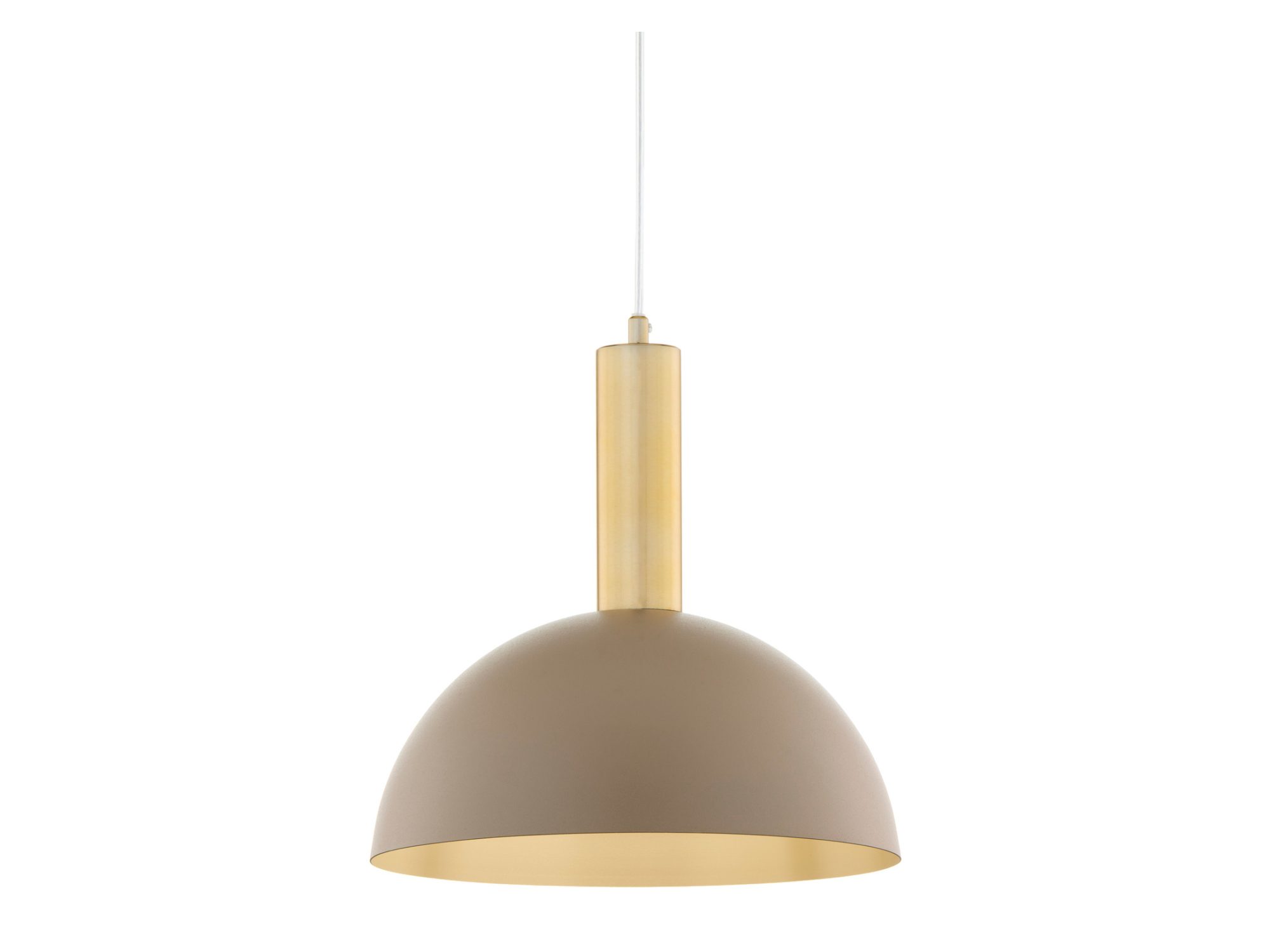 Lampa wisząca Vitrum Gold kopuła M z jasnym wnętrzem stalowego klosza i złotym szczotkowanym elementem