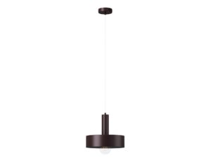 Miniaturka 8 - Lampa wisząca Vitrum koło czekoladowy brąz z metalowym okrągłym kloszem i pełnym zawieszeniem