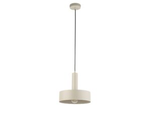 Miniaturka 1 - Lampa wisząca Vitrum koło szary beż z okrągłym metalowym kloszem i rozetą sufitową