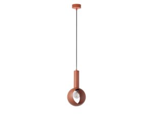 Miniaturka 2 - Lampa wisząca Vitrum Oczko ceglana, pełny widok klosza z otworem i mocowania