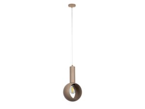 Miniaturka 3 - Lampa wisząca Vitrum Oczko ciepły beż z okrągłym metalowym kloszem i pełnym zawieszeniem