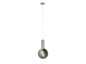Miniaturka 6 - Szałwiowa lampa wisząca Vitrum Oczko z metalowym kloszem oczko i rozetą