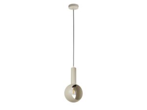 Miniaturka 7 - Lampa wisząca Vitrum Oczko szary beż ze stalowym kloszem o otwartym okrągłym kształcie