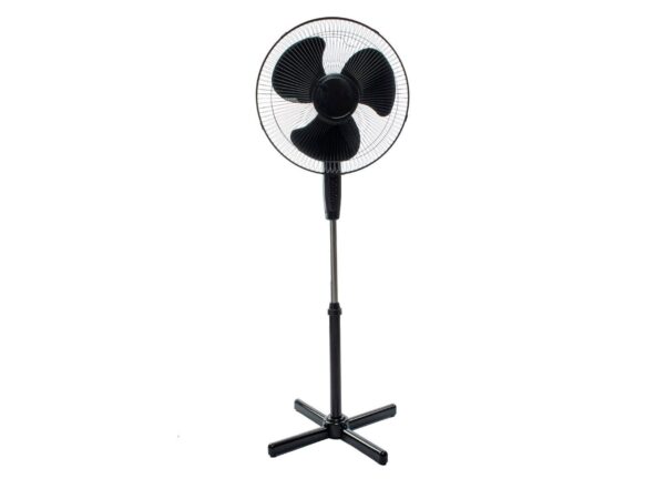 Wentylator stojący 40 cm 45 W czarny – pełny widok na białym tle