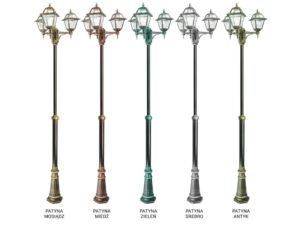 Miniaturka 3 - Lampa parkowa WITRAŻ OGMWN 3 N w pięciu wykończeniach patynowych