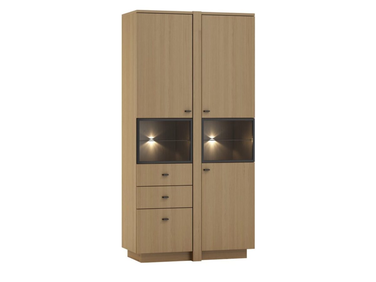 Witryna trzydrzwiowa z 3 szufladami Katvero 100 cm