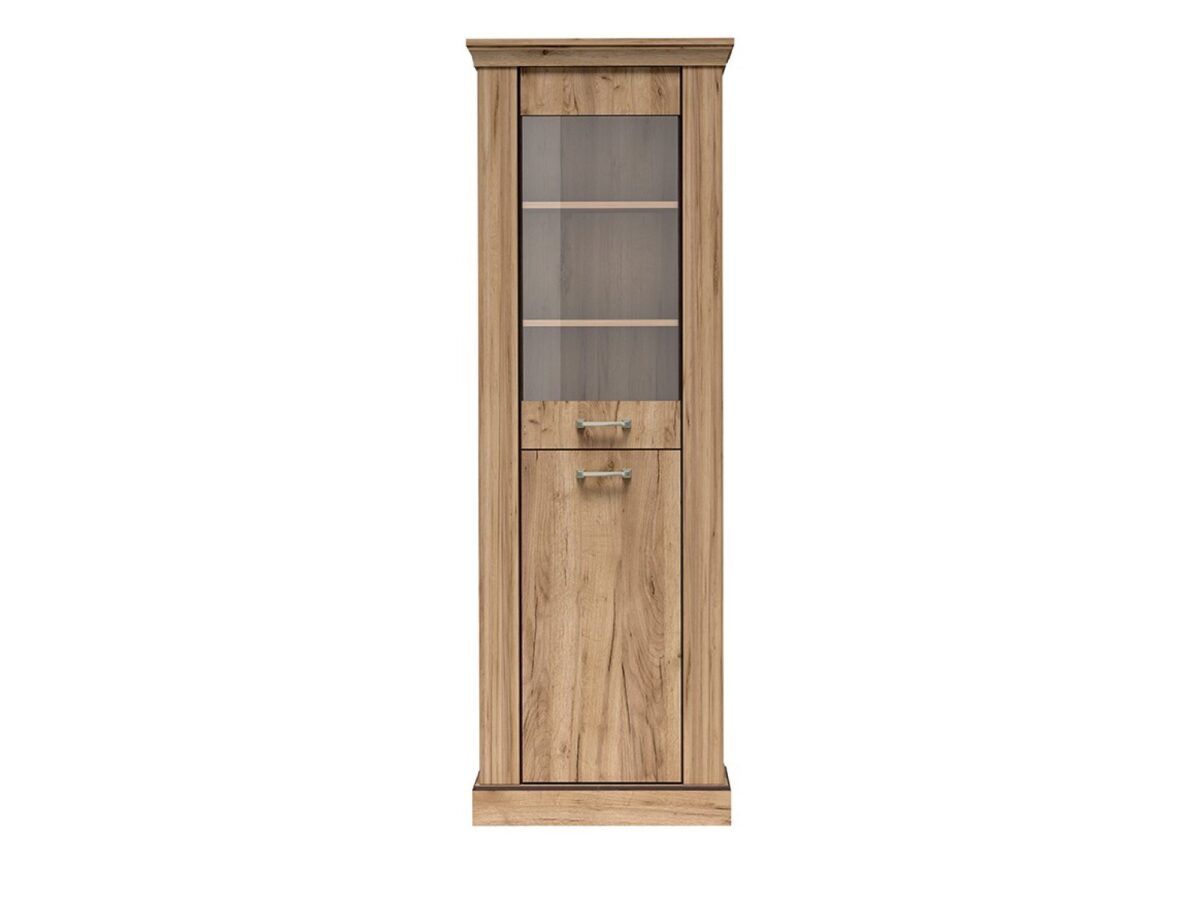 Witryna dwudrzwiowa z szufladą Ambrina 67 cm Kraft złoty