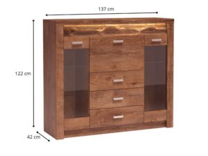 Miniaturka 5 - Witryna Brenza 137 na 42 na 122 cm na rysunku wymiarowym