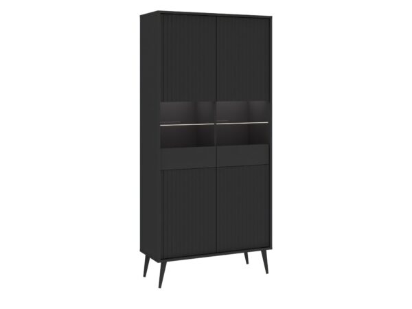 Antracytowa witryna czterodrzwiowa Bellvoro 91 cm