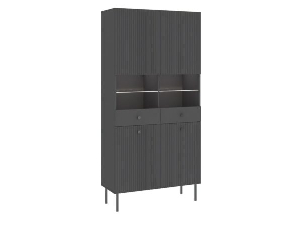 Witryna czterodrzwiowa Vienaro 91 cm antracytowa