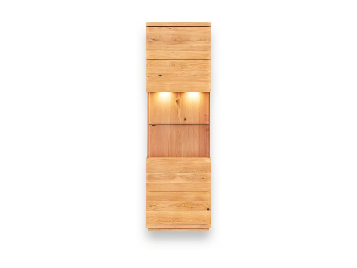 Witryna dębowa Corvena 60 cm z oświetleniem LED