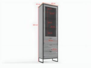Miniaturka 3 - Witryna dębowa Kongaro 60 cm dąb naturalny – zdjęcie 4