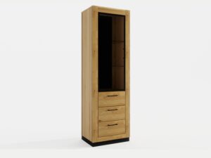 Miniaturka 1 - Witryna dębowa Renvano 60 cm dąb i czarny