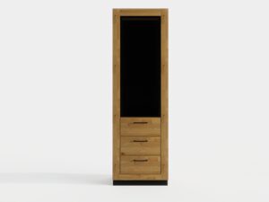 Miniaturka 4 - Witryna dębowa Renvano 60 cm dąb i czarny – zdjęcie 4