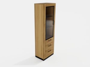 Miniaturka 6 - Witryna dębowa Renvano 60 cm dąb i czarny – zdjęcie 6