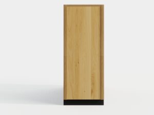 Miniaturka 4 - Witryna dębowa ze szkłem Renvano 100 cm dąb i czarny – zdjęcie 4