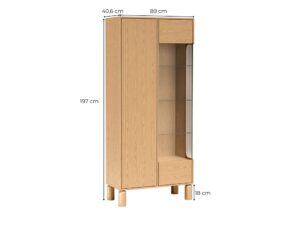 Miniaturka 3 - Witryna Dunvelo 89 × 197 × 40,6 cm – wymiary zewnętrzne