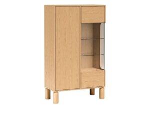 Miniaturka 6 - Witryna Dunvelo dąb Bookmatch 89 cm z przeszkloną częścią bez LED