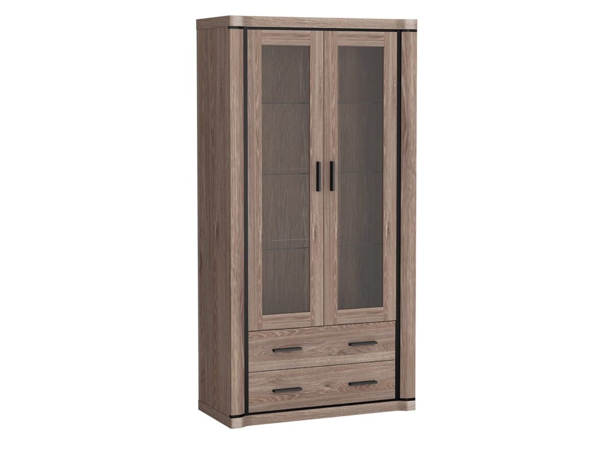 Witryna dwudrzwiowa z 2 szufladami Kalmeo 97 cm