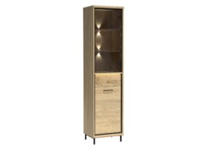 Miniaturka 7 - Witryna Lorenza Hikora z laminowanym frontem, metalowymi nogami i LED