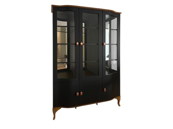 Witryna Madera DR04 w czarnym macie na białym tle – widok z przodu