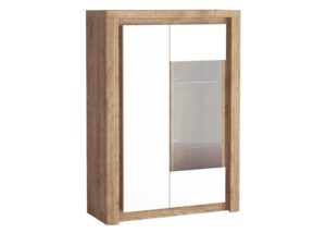 Miniaturka 4 - Witryna Nalvio 100 cm ribbeck i biały połysk, wersja bez oświetlenia