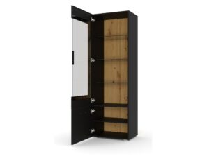 Miniaturka 4 - Witryna Nimet 60 cm z otwartymi drzwiami i półkami