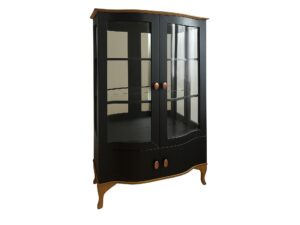 Miniaturka 1 - Witryna niska Madera DR03 w czarnym macie na białym tle – widok z przodu