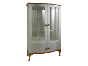Miniaturka 2 - Witryna niska Madera DR03 w kolorze szarym 7035 na białym tle – widok z przodu