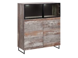 Miniaturka 5 - Witryna niska LED Valmoro 100 cm Canion Wood czarna