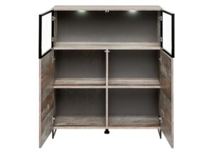 Miniaturka 1 - Witryna niska LED Valmoro 100 cm Canion Wood czarna – zdjęcie 2
