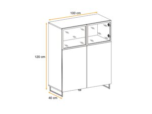 Miniaturka 3 - Witryna niska LED Valmoro 100 cm Canion Wood czarna – zdjęcie 4