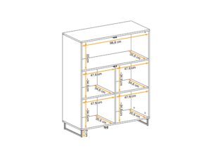 Miniaturka 2 - Witryna niska LED Valmoro 100 cm Canion Wood czarna – zdjęcie 3