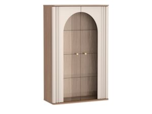 Miniaturka 6 - Witryna Orsetta 91 cm w kaszmirze i dekorze Bolivar naturalny, widok ukośny